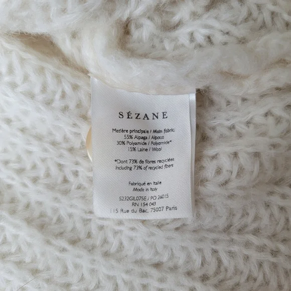 (sold) Sezane Emile Alpaca + Wool ๐ฆ ๐ Knit Cardigan in Ecru MEDIUM - Picture 4 of 8